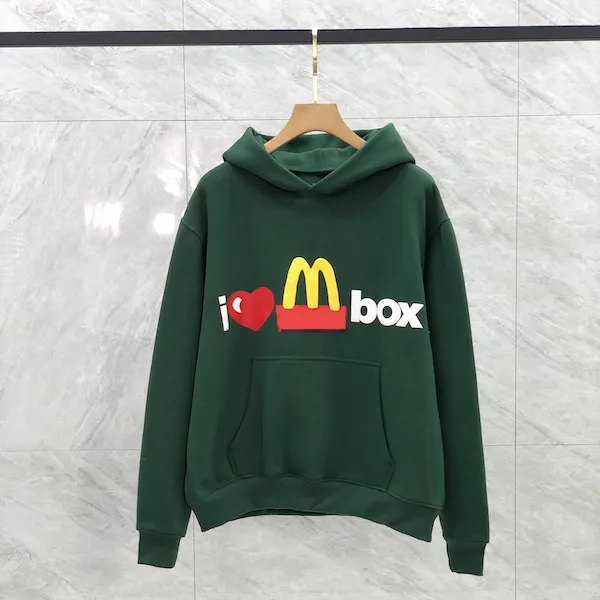 Novo Hoodie Verde McDonald's 23ss Mens Womens Designer Hoodies Casual Homens Mulheres Moletons para Outono Moda Casual Pullovers US Tamanho S-XL