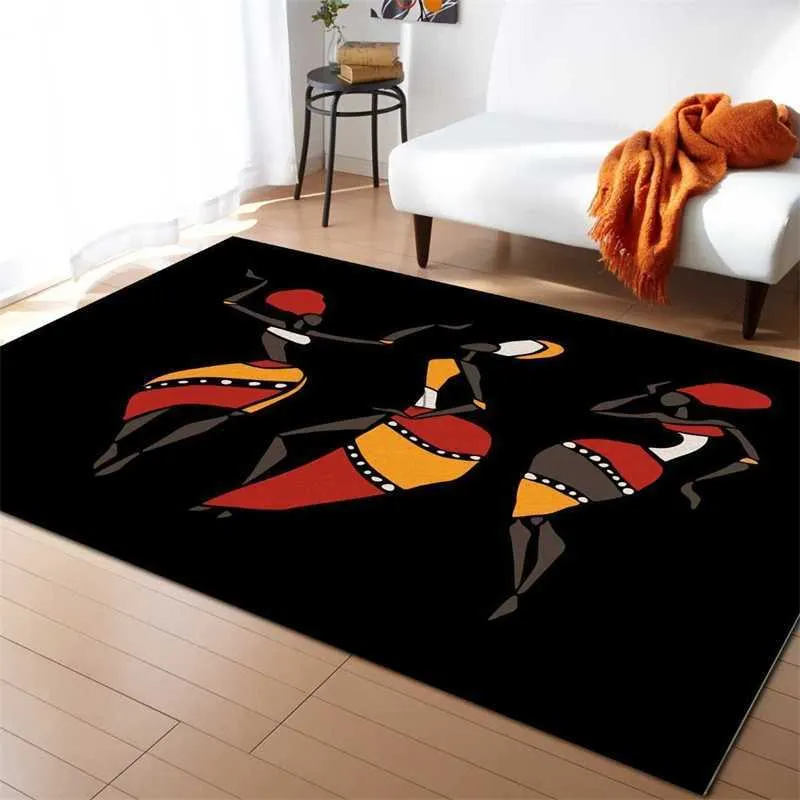 African Tribe Pattern Carpet Bedroom Decor Rug Living Room Carpet Hallway Balcony Doormat Kitchen Bathroom Non-Slip Floor Mat HKD230901