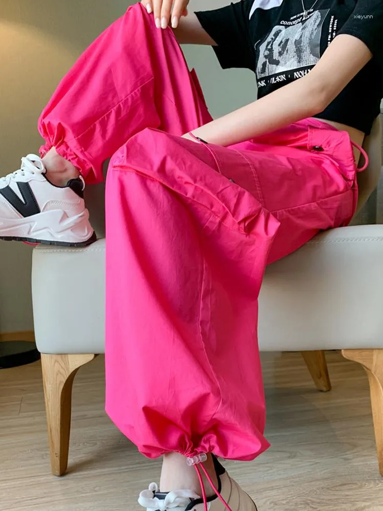 Y2K Womens Oversized Parachute Track Pink Cargo Trousers Korean Style Hip  Hop Jogging Sweatpants With Wide Leg And Harajuku Style From Xieyunn, $21.7