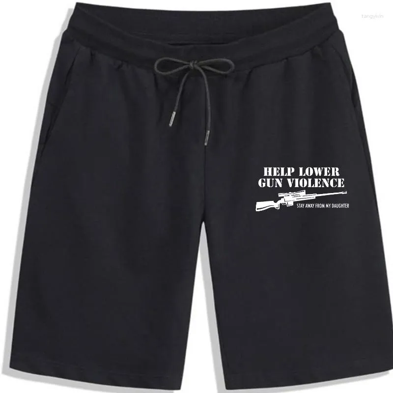 Herenshorts Blijf weg van mijn dochter Grappig pistool voor papa Mannen Rife Katoen Zomer bedrukt