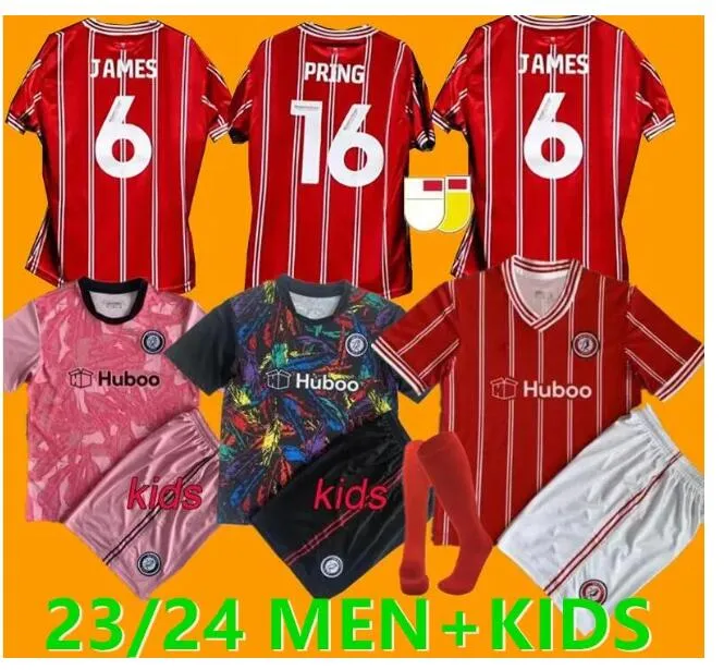 2023 2024 Maillots de football Bristol City The Robins FC 3ème PATERSON WELLS SEMENYO MARTIN WEIMANN Maillot de football 23/24 troisième AWSON KALAS MASSENGO WELLS hommes enfants Kits set 66