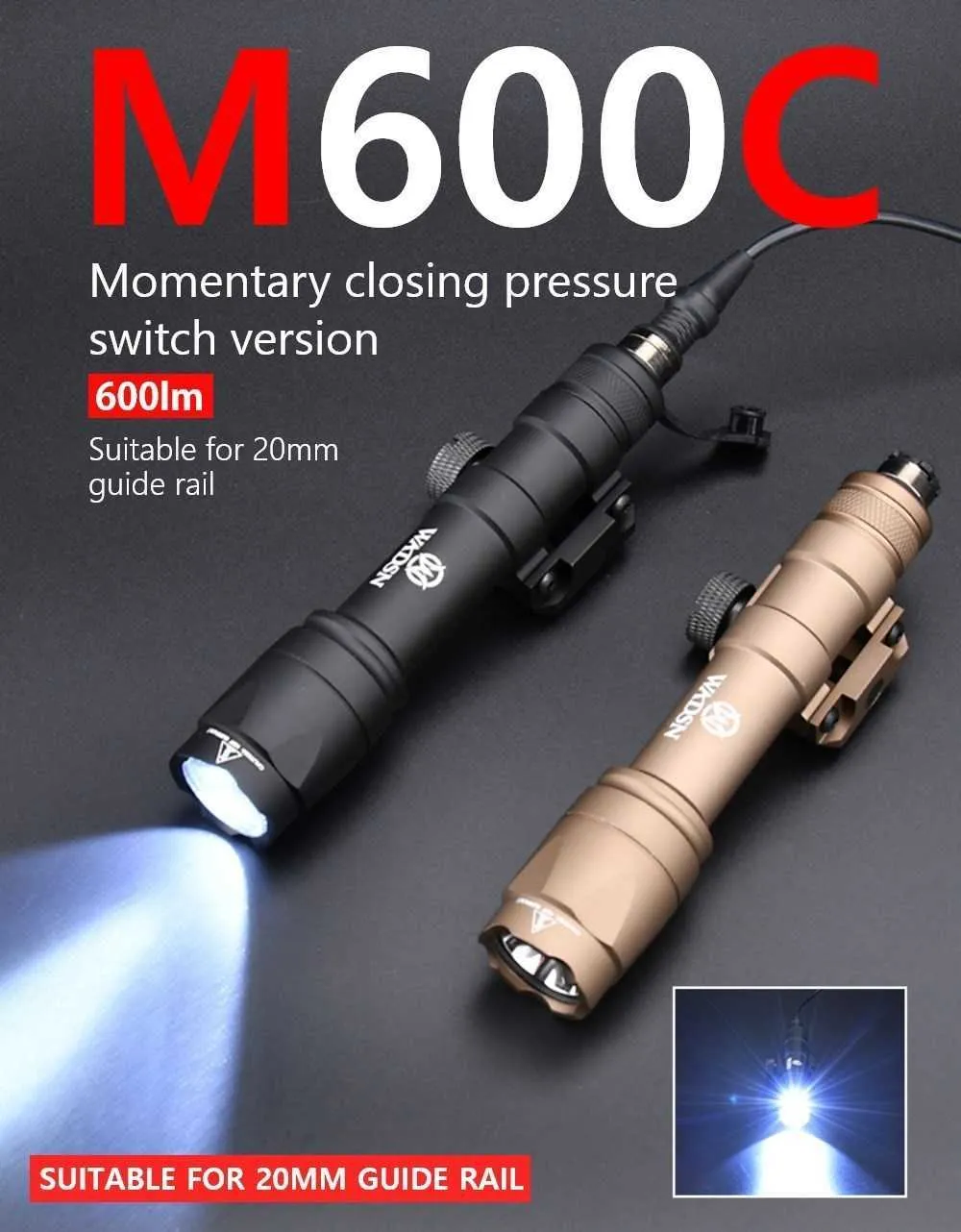 Taschenlampen WADSN Surefir M600 M600C M300 Taktische Taschenlampe Mit