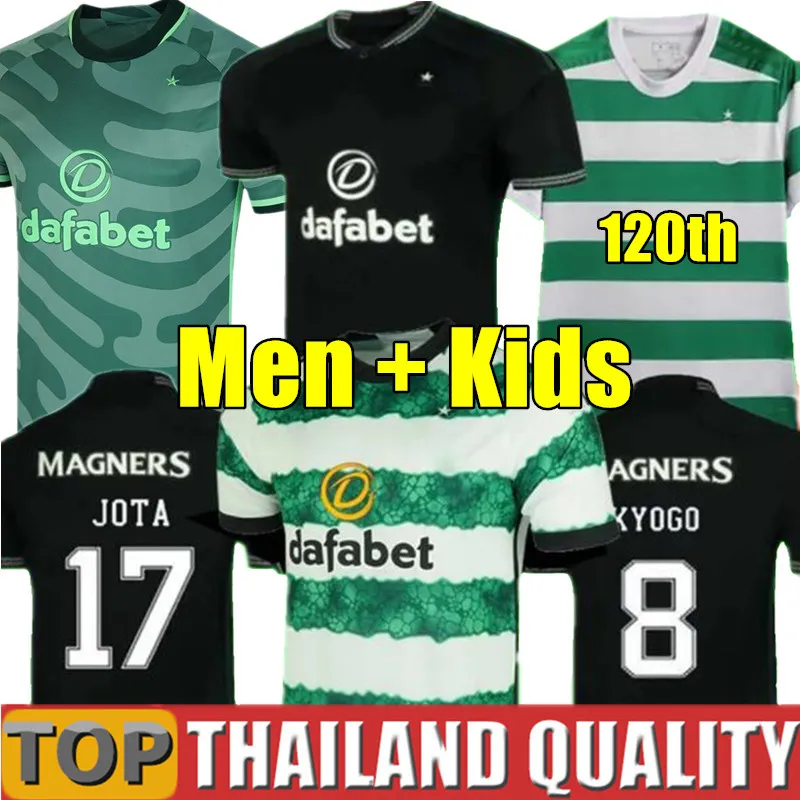 23 24 Kyogo Celtics Jota Soccer Jerseys 120 år Ajeti McGregor 2023 Turnbull Starfelt Football Shirt Set 120th fans Player Version Men Kid Kit Uniform