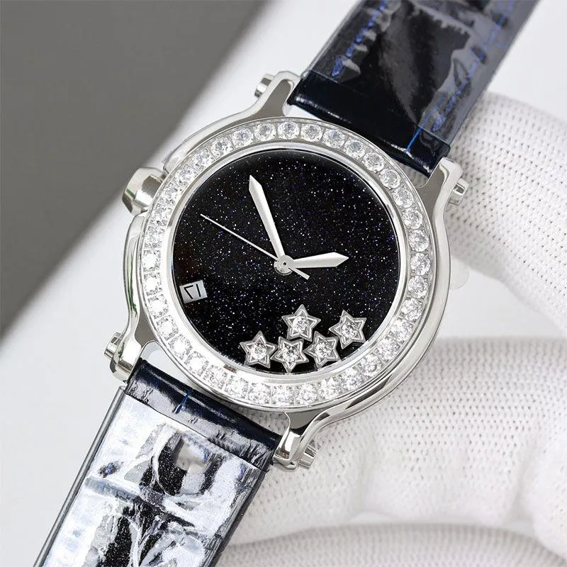 Femmes Luxe Diamant Montre-Bracelet Mode Saphir Mouvement Bracelet En Cuir Cadran Montre Mécanique Montre Étanche De Montre Automatique Or Dxekw