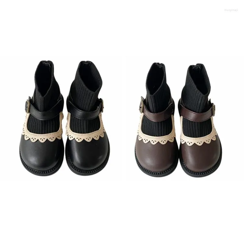 Laarzen Baby Baby Peuter Meisjes Flats Antislip Trouwjurk Schoenen Zachte Zolen Pre-Walkers Sok Leer 1-8 jaar