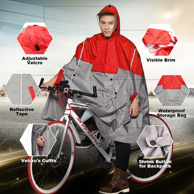 Impermeabili QIAN Impermeabile impermeabile Donna/Uomo Poncho antipioggia per esterni Zaino Design riflettente Ciclismo Arrampicata Escursionismo Copertura antipioggia da viaggio 230831