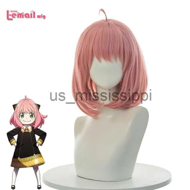 Cosplay peruker lemail peruk syntetiska hår anime spionfamilj Anya cosplay peruker vuxna s 40 cm rosa bobo kvinnor peruker värmebeständiga cosplay peruker x0901