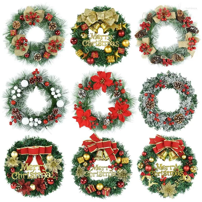 Fiori decorativi Ghirlanda di buon Natale Porta d'ingresso Palla Arco Ornamenti regalo per ghirlande di decorazioni per feste per interni ed esterni