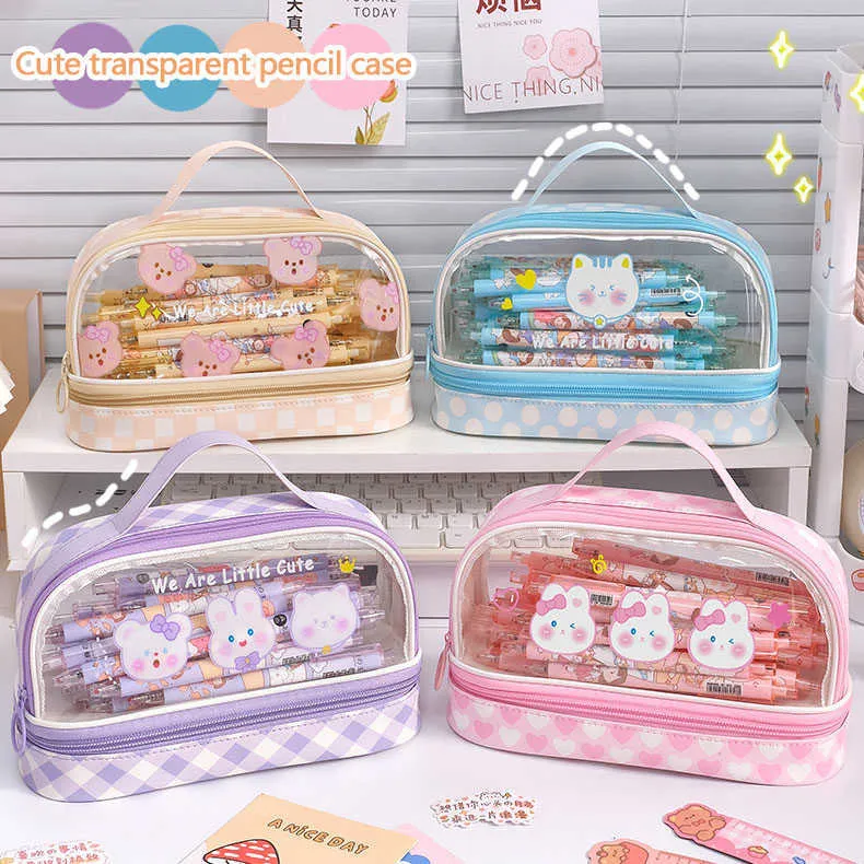 Wholesale Pencil Bags Cute Transparent Pencil Case Bag Kawaii Large  Capacity Organizer Pen Box Pouch For Girls Back School Supplies Korean  Stationery HKD230831 From Flying_king18, $7.82