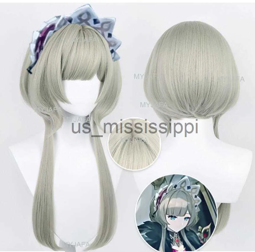 Cosplay Perruques Haute Qualité Jeu Genshin Impact Fatui Cosplay Perruque Sandrone Marionnette Résistant À La Chaleur Synthétique Cheveux Anime Perruques Perruque Cap x0901