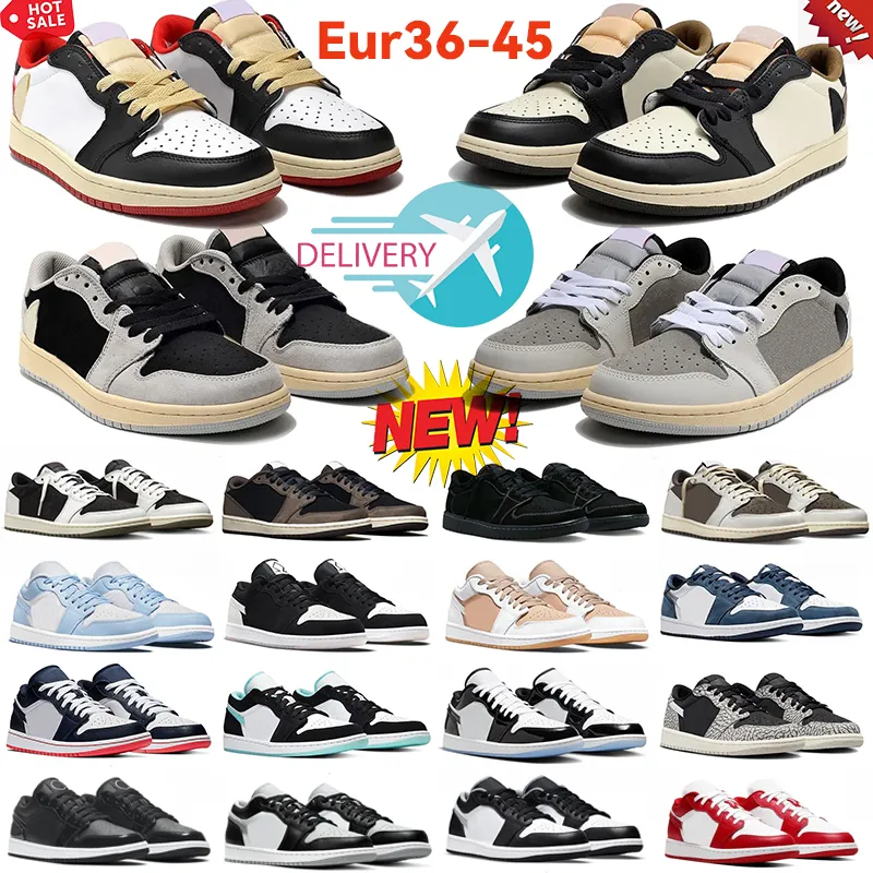 Heißer Verkauf Jumpman 1 Low Basketballschuhe 1s Olive Sneakers Reverse Mocha Black Phantom Shadow TS Toe Wolf Grey Vintage Pink Herren Damen Outdoor-Sporttrainer