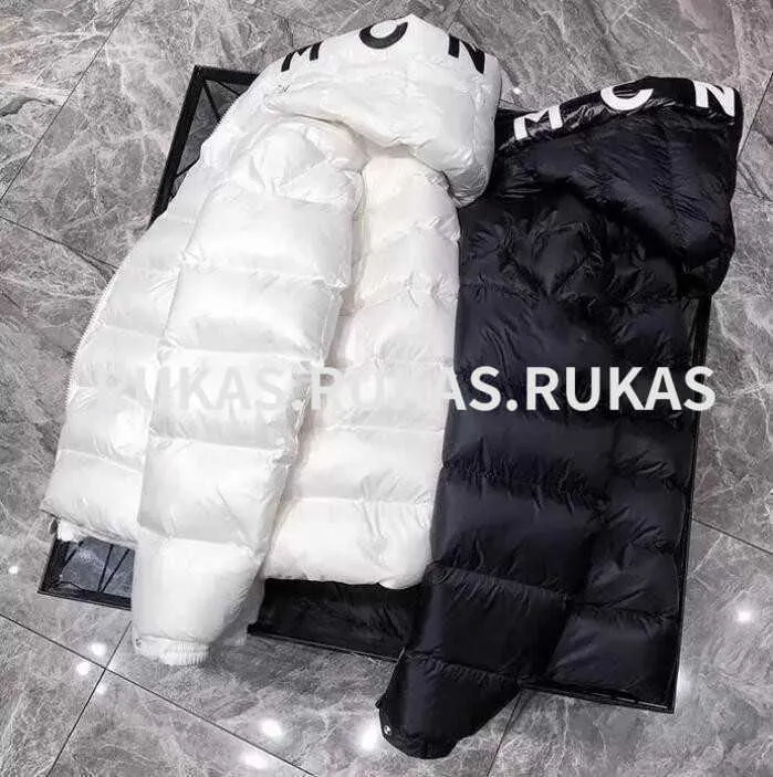 Veste pour hommes de mode Design hiver vers le bas Parka léger Trench-Coat à capuche noir et blanc manteau en duvet manteau coupe-vent de luxe italien pour hommes