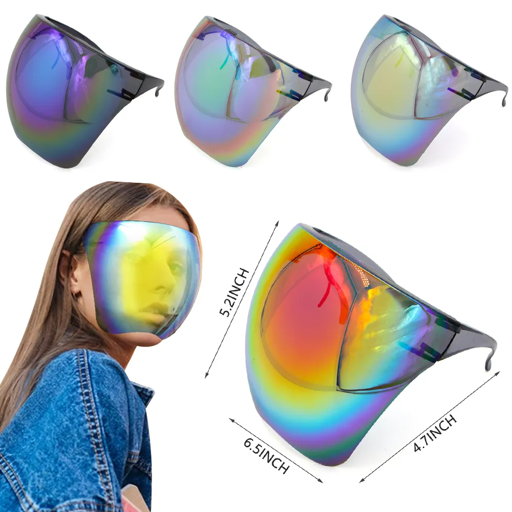Sunglasses Oversized Full Face Cover Mirror Shield Mask Reflective Shade  Glasses | eBay