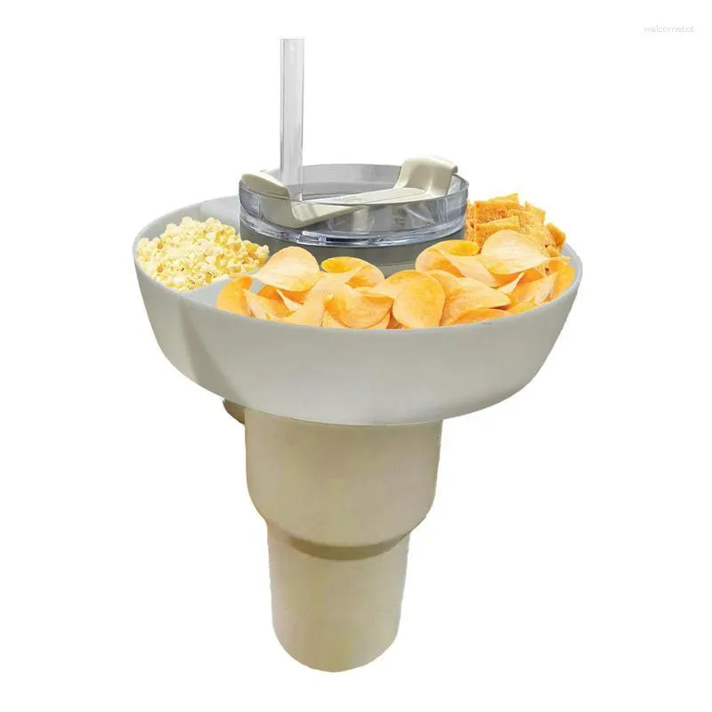 Snack And Drink Cup, Stadium Tumbler, 2 In 1 Beverage Cup Top Snack Bowl,  Portable Snack Cup Leak Proof For Movie Theater