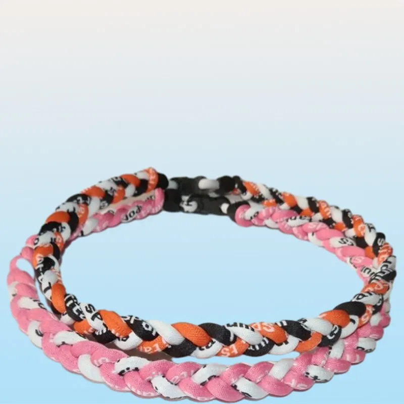 Germanium Titanium Tornado Baseball Ribbon Necklace 3 Ropes Athlete Jewelry For Men And Women