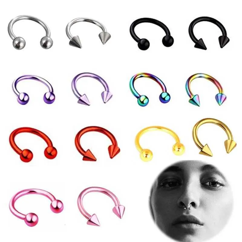 Spike horseshoe shop lip ring