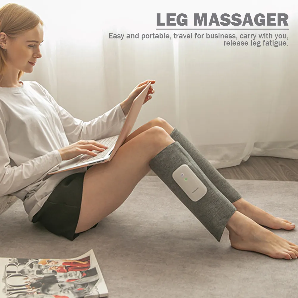 Leg Massagers Heated Air Compression Massager Rechargeable Kneading Airbag Portable Massage Apparatus for Muscles Relaxation 230831