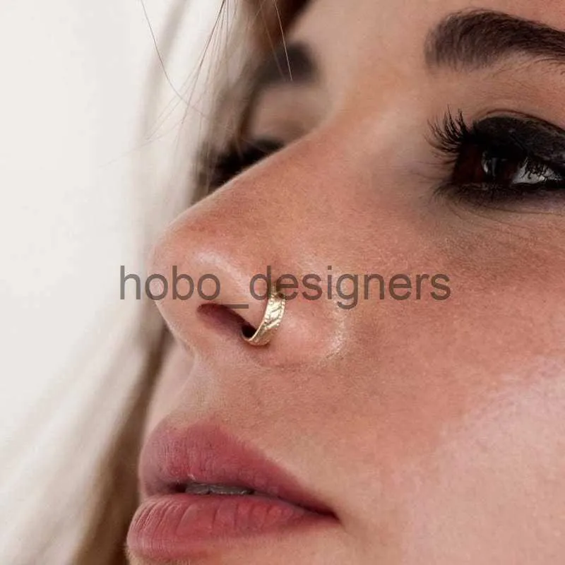 14K Gold Nose Ring Hoop – Hoops By Hand