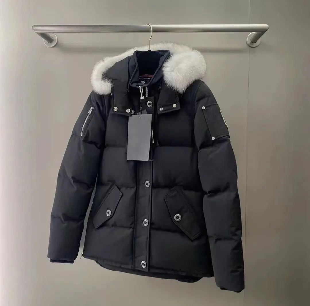 Herren-Winterjacke, Daunenjacke, winddichter und warmer Outdoor-Mantel, Herren-Wintermäntel, großes Fell, weiße Enten-Daunenjacke