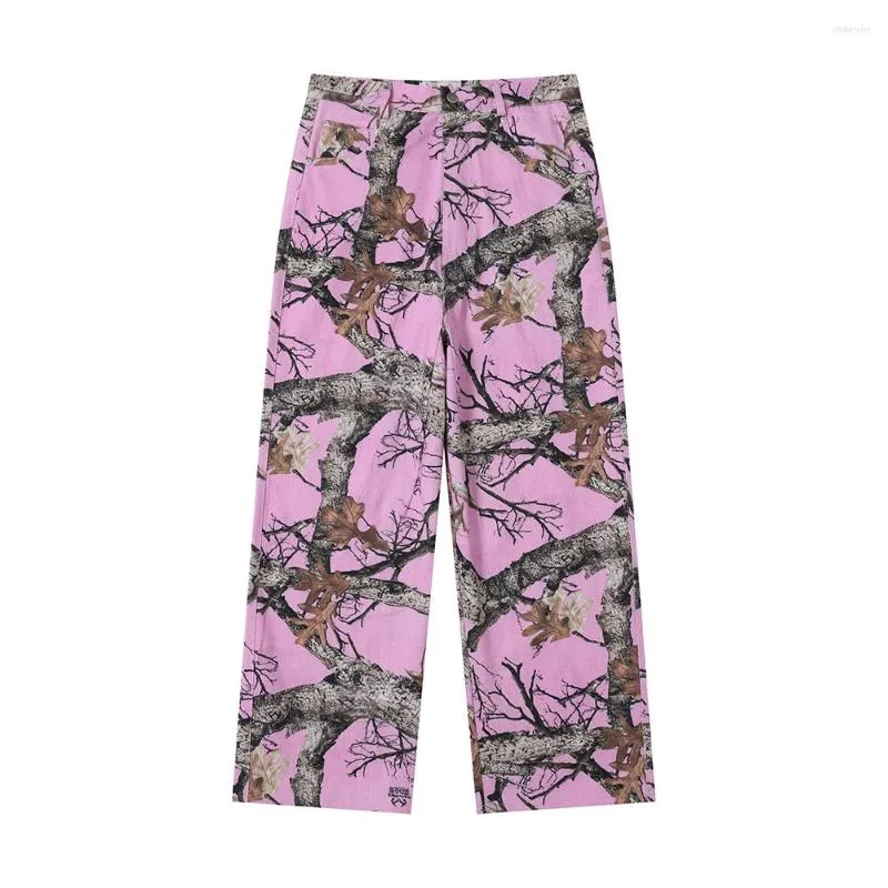 Mensbyxor Y2K Pink Baggy Camouflage Cargo för män och kvinnor Pantalones Hombre Streetwear Loose Casual Byxor Överdimensionerade