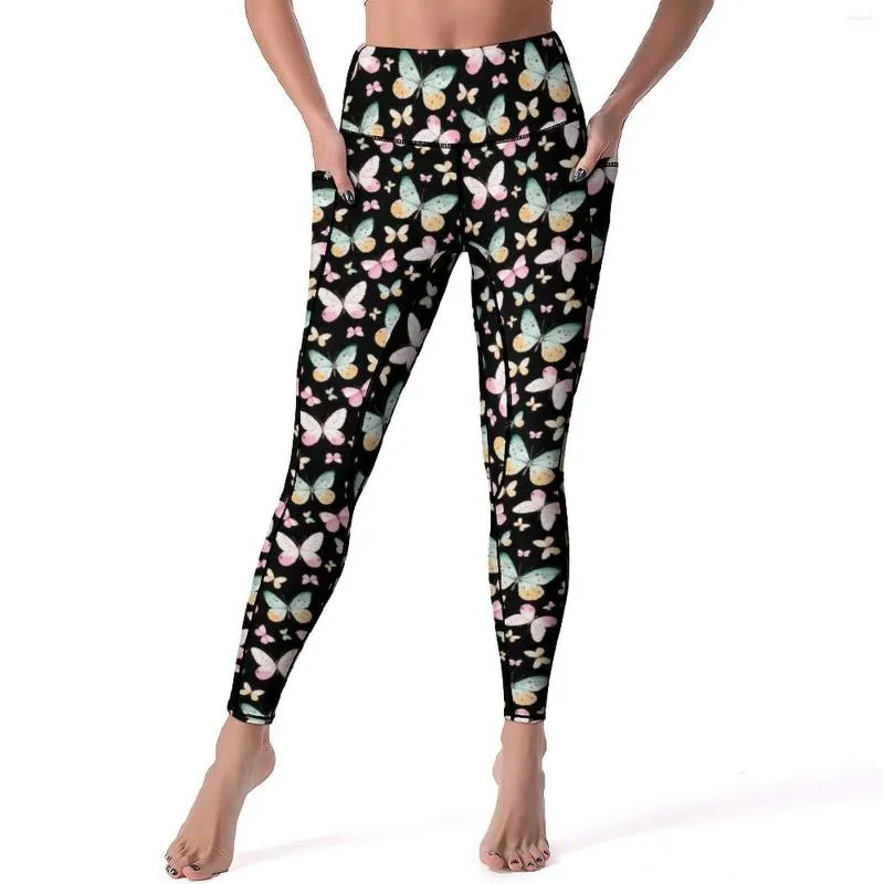 Damesleggings Mooie vlinderkleur Dierentraining Gym Yogabroek Hoge taille Mode Leggins Elastische aangepaste sportleggings Cadeau