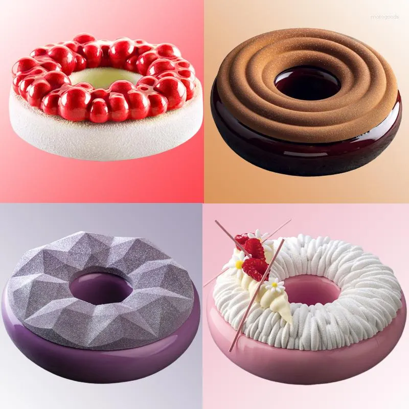 Bakvormen Meibum Mousse 4 Soorten Ronde Ring Bakvormen Set Siliconen Cakevormen Decoreren Gereedschappen Keuken Dessert Pan