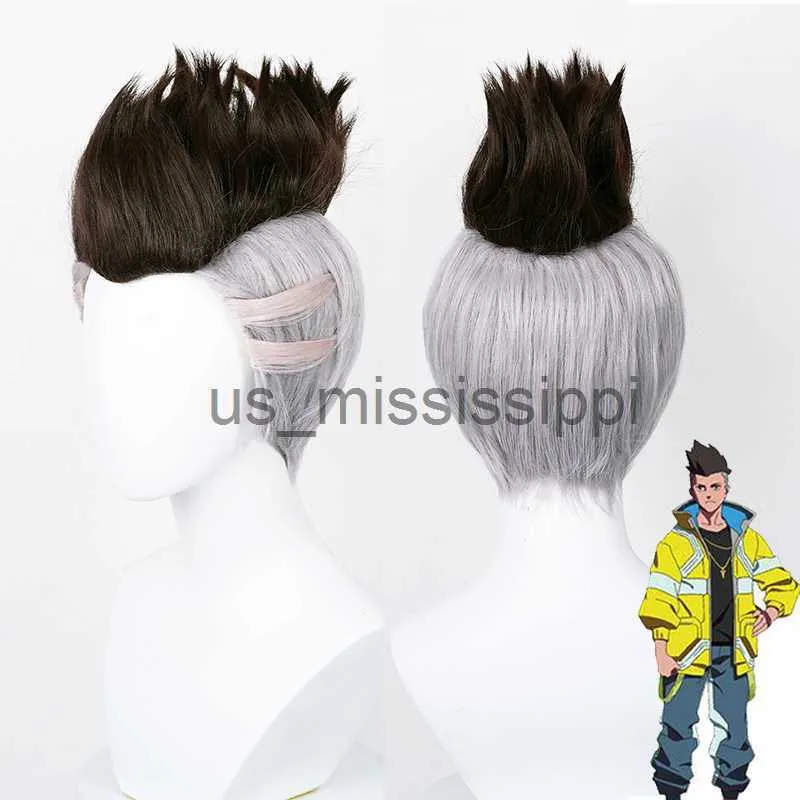 코스프레 가발 사이버 펑크 edgerunners David Cosplay 가발 애니메이션 코스프레 David Martinez Short Wigh Heated Synthetic Hair Men Wigh Halloween x0901