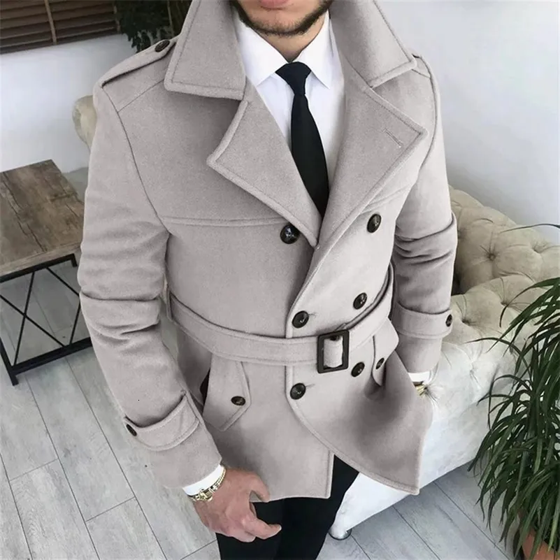 Casacos de Trench Masculinos Homens Jaqueta de Lã Mangas Compridas Masculino Manter Quente À Prova de Vento Turndown Collar Outerwear Casaco para Escola 230831