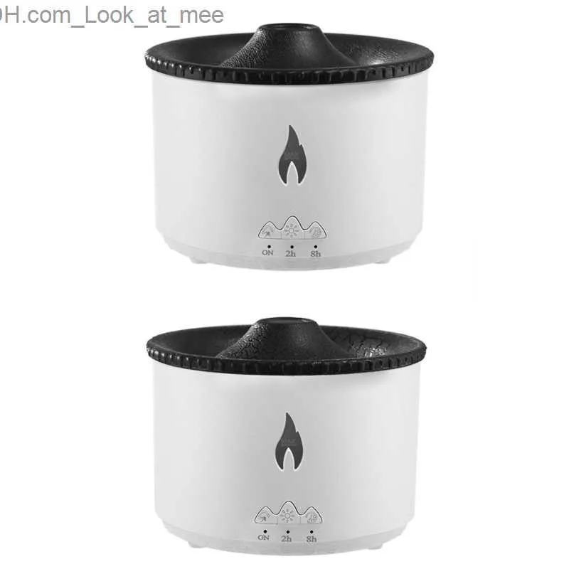 Humidifiers Volcanic Flame Aromas Air Humidifier 2 Sprays Essential Oil Aromas Diffuser Dropship Q230901