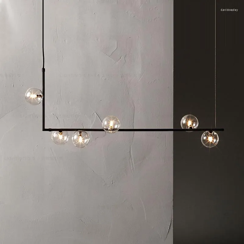 Luzes de teto Nordic design minimalista bola de vidro lustre arte criativa molécula hall sala estar restaurante suspensão luminárias