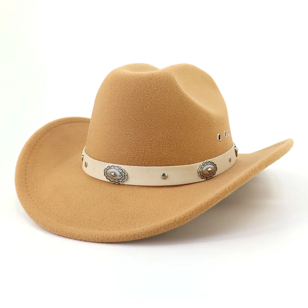 Vintage Unisex Cream Western Cowboy Hat FLUFFY SENSE. Cowboy Hat for Women and Men with Shapeable  main image 3