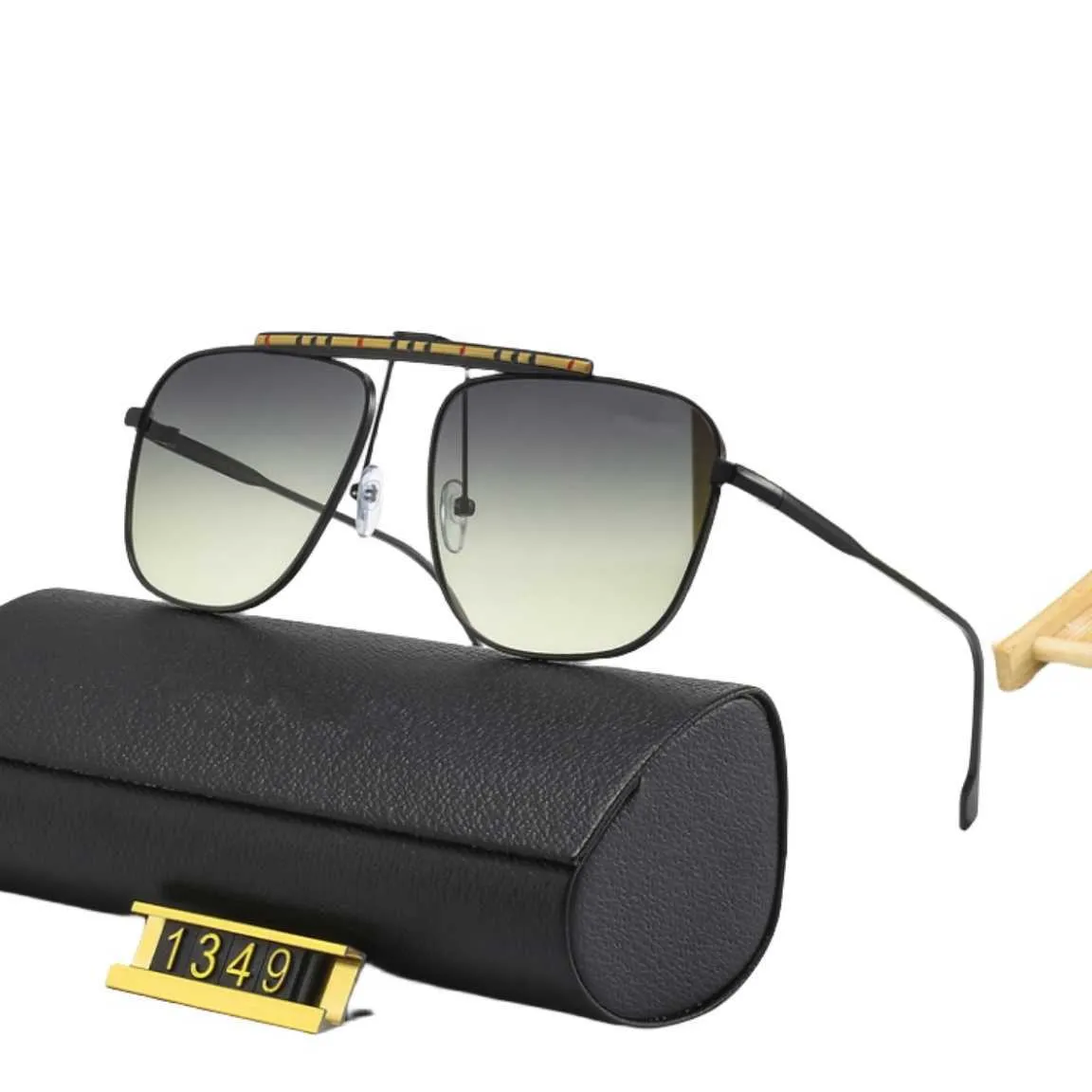 Солнцезащитные очки Дизайнер классический высококачественный роскошный модная корейская версия модных металлических солнцезащитных очков для мужчин и женских паров уличная фото Cong