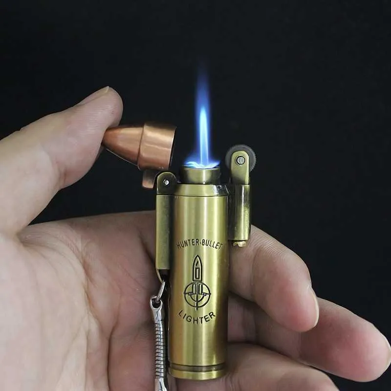 Bullet Torch Turbo Aansteker Metaal Butaan Aansteker Retro Geen Gas Sigaret 1300 C Windaansteker Roken Accessoires IBAL