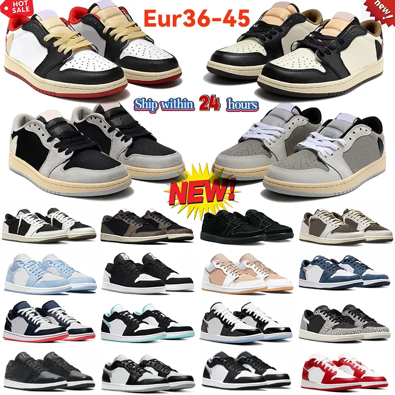 2024 Nouvelle vente chaude Jumpman 1 Chaussures de basket-ball basses 1S Baskets olive Reverse Mocha Black Phantom Shadow TS Toe Wolf Grey Vintage Pink Hommes Femmes Baskets de sports de plein air