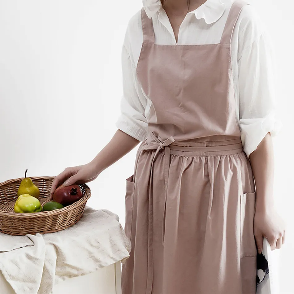 Förkläden Vattentät blomsterhandlare Förklädet Cotton Gardening kaféer Kök Förkläde för matlagning Bakning Rengöring Restaurang Stylish Design Apron 230831