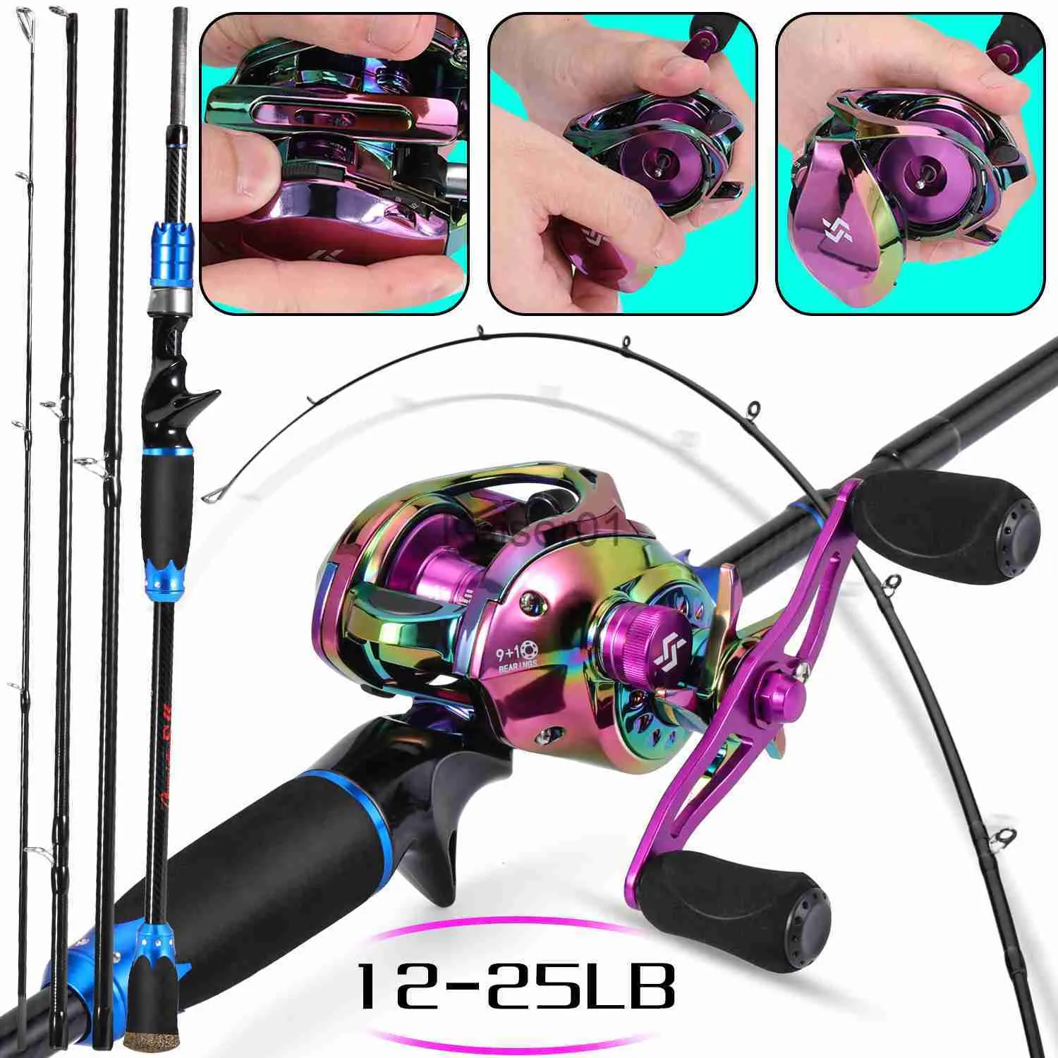 Sougayilang Fishing Equipment And Reel Combo 1.8 2.1m, 4 Sections