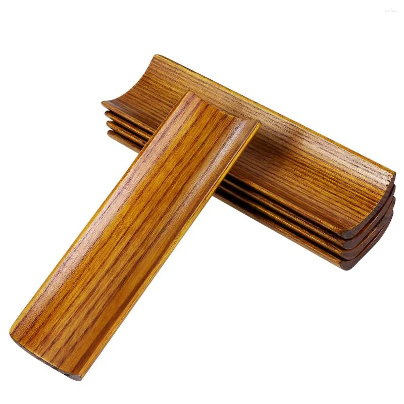 Stoviglie usa e getta WINOMO 5PCS Vassoio per asciugamani in legno Piatto portaoggetti Piatto per tè Vassoi di frutta Cosmetici Organizzatore di gioielli