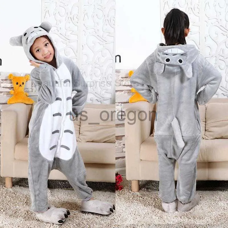 home clothing Children Kigurumi Totoro Pajamas Kids Baby Animal Overalls Jumpsuit Onesie Funny Pajama Sleepwear Girls Cosplay Pyjama Pijamas x0902