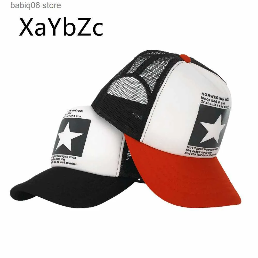 Boll Caps Xaybzc Fashion Five Star Mönster Baseball Cap Women Outdoor Breattable Men Summer Mesh Hat Gorras T230728