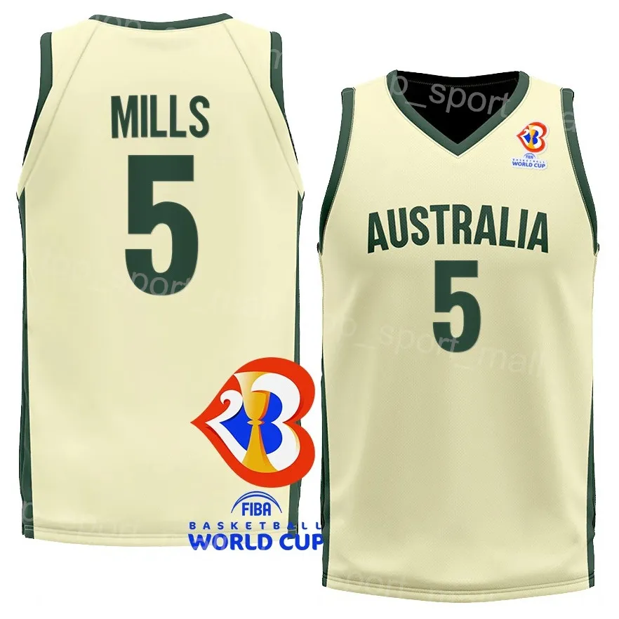 2023 FIBA World Cup Australia Team Jersey Customizable Names Mills Giddey Kay Cooks Ingles Exum Green Yellow