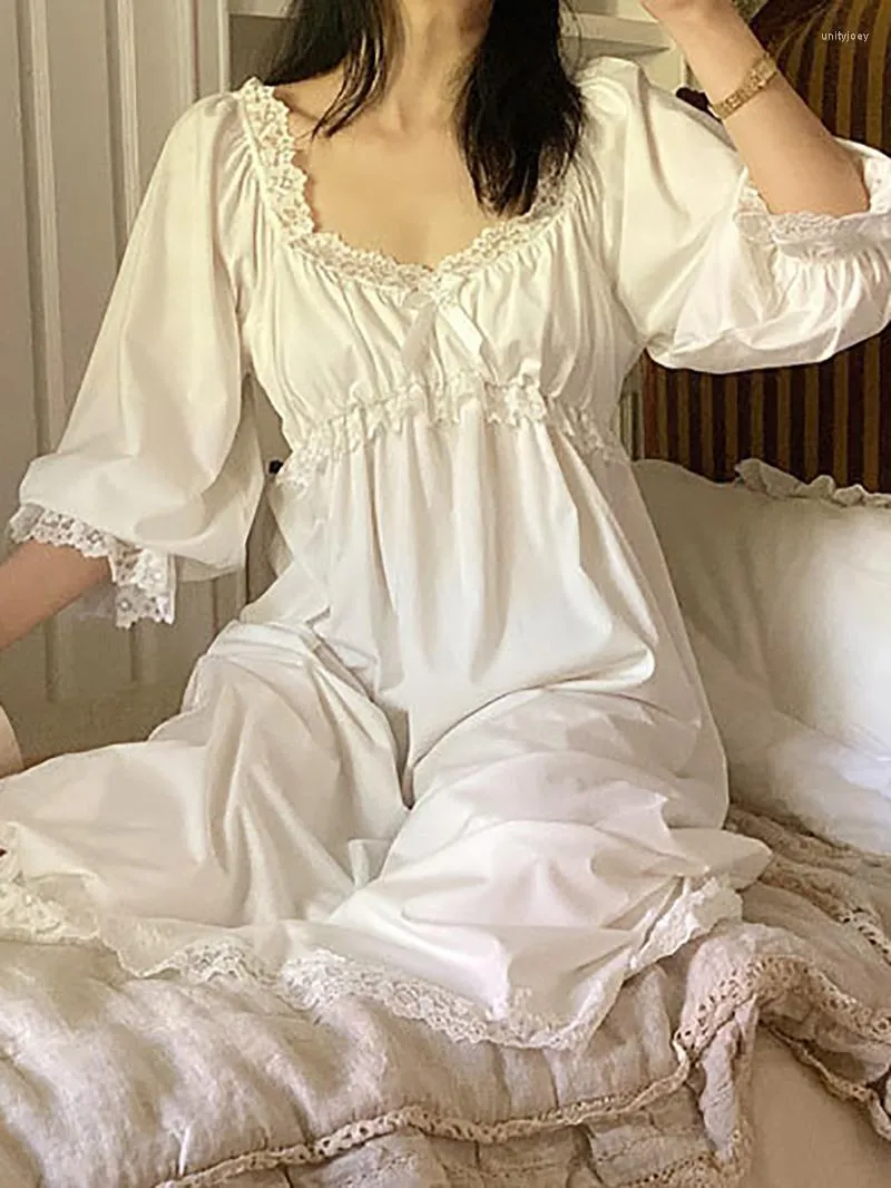 100s antique nightdress アンティークドレス ブラウス Pansleejoy Women's Soft Cotton Vintage Victorian Nightgown