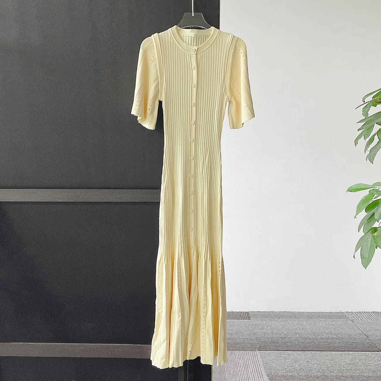 strapless open back dress Sandro Victoire Rhinestone Knit Maxi Dress in main image 0
