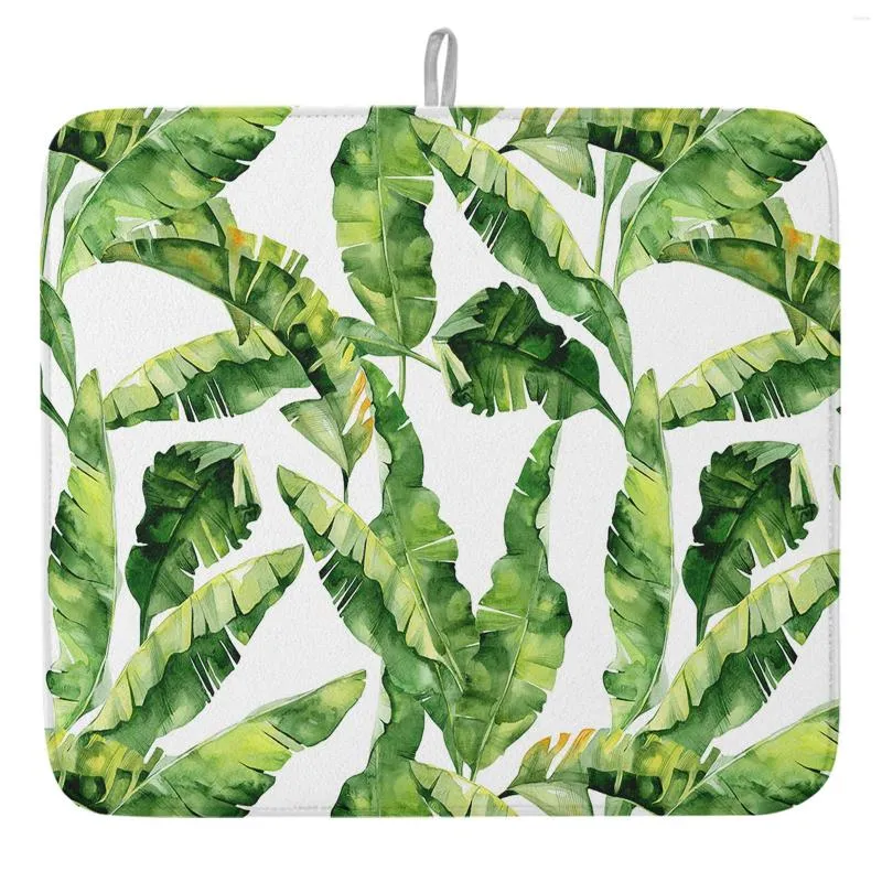 Esteras de mesa Plátano Planta Tropical Hojas Estera de secado de platos para cocina Moderno absorbente El Bar Mantel individual