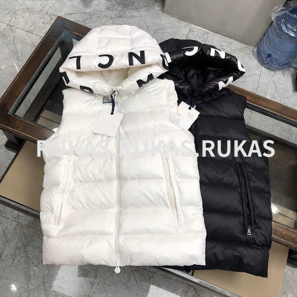 Designer Fashion Men's Waistcoat Double Wear Shiny Vest Hooded French Luxury Brand Women's Down Jacket Windbreaker Coat