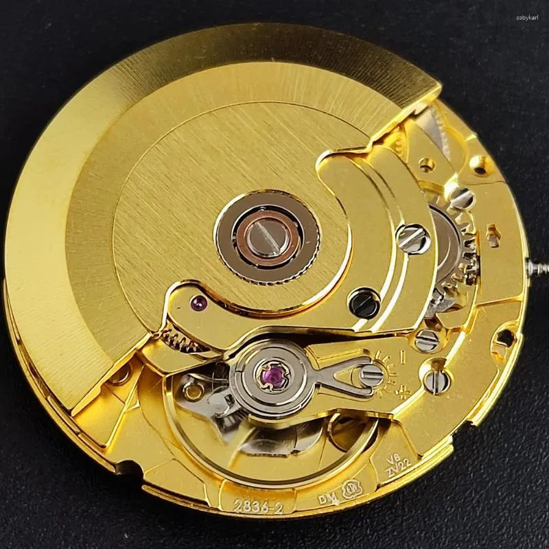 Kits de réparation de montres Seagull Mouvement mécanique automatique or / argent 2836-2 Affichage jour/date Eta 2836 Clone Remplacement de pièces d'horloger