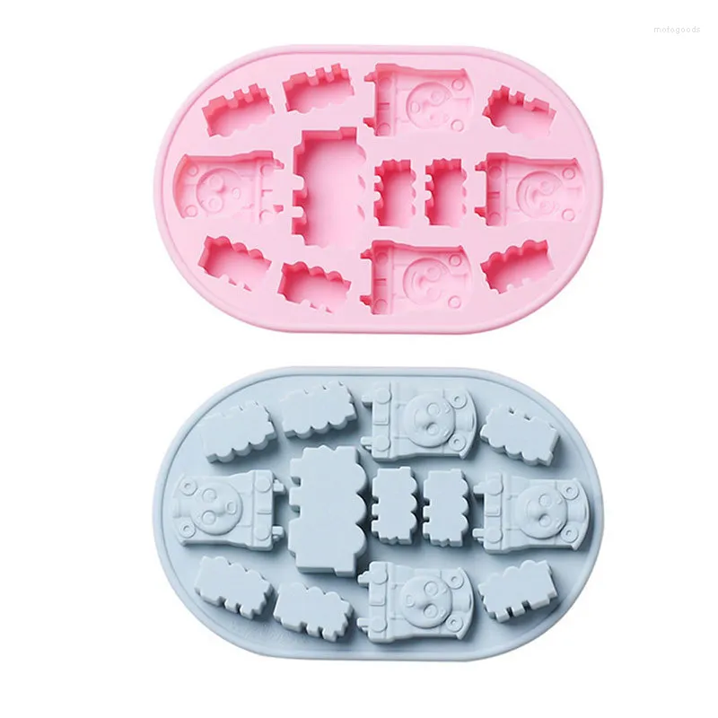 Baking Moulds Cartoon Small Train Silicone Mold DIY Food Supplement Box Pudding Ice Pan Chocolate Fudge Cake Decorating Tool