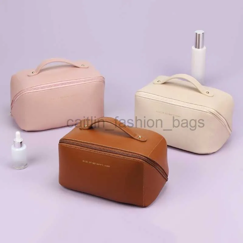 Totes Maquillaje Bolsa de maquillaje Organizador portátil de gran capacidad para mujer Cuero de PU Caramelo Colorido Viaje Limpieza de inodoro Almacenamiento caitlin_fashion_bags