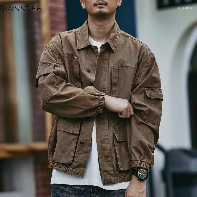 DHgate.com:Mens Vintage Denim Cargo Jackets, Multi-pocket