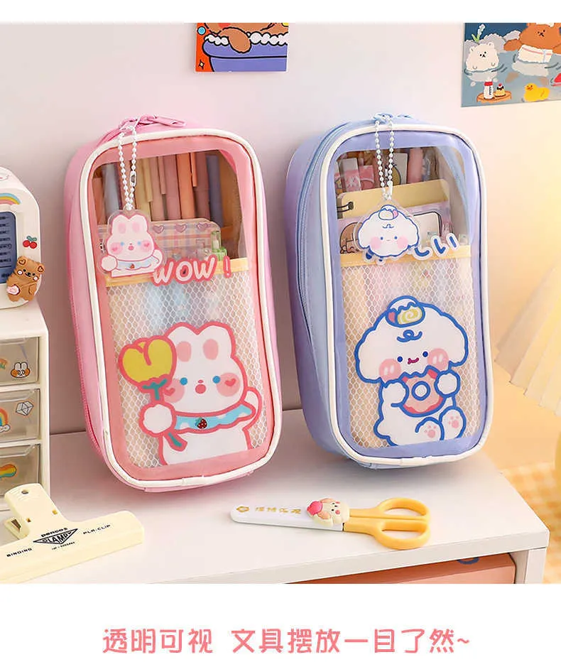 Wholesale Pencil Bags Cute Transparent Pencil Case Bag Kawaii Large  Capacity Organizer Pen Box Pouch For Girls Back School Supplies Korean  Stationery HKD230831 From Flying_king18, $7.82