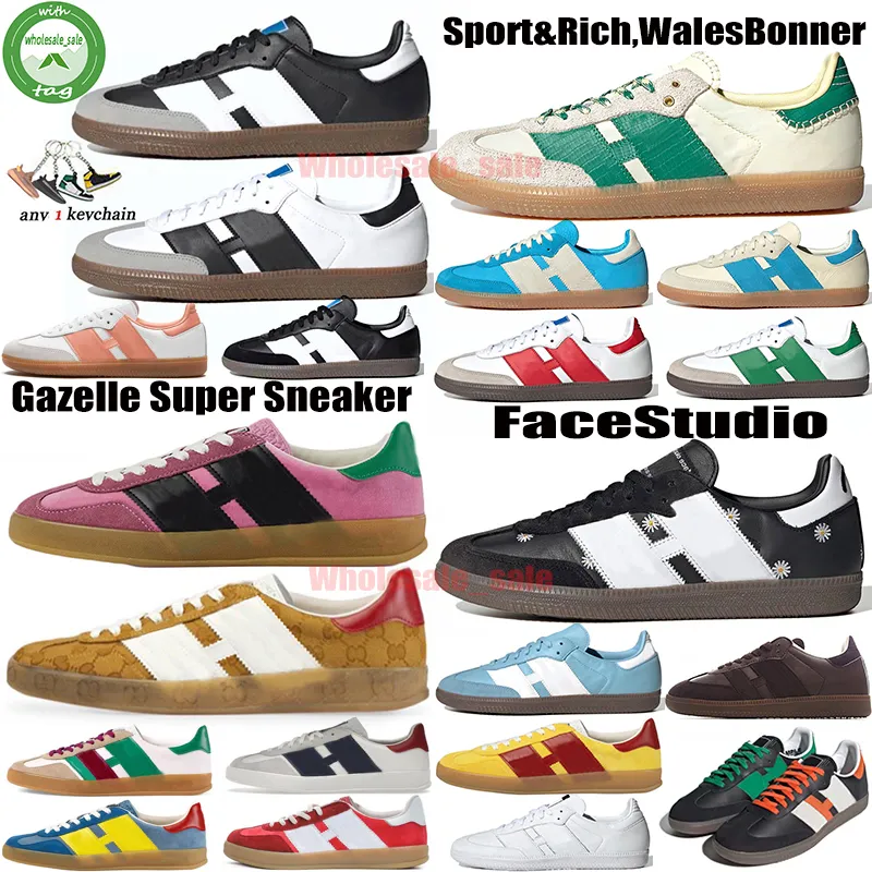 with Box Hotsale Fashion Casual Shoes Gazelle Sport&rich Walesbonner Series BW Army Skate Sneakers Black White Gum Mens Womens Trainers Size